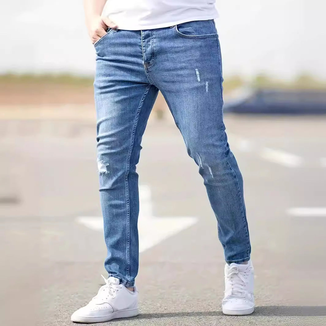 Cross-Border Carefully Selected Goods Men's American Stretch Leg Jeans Amazon Tight Jeans Men's Jeans