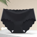 Casual Invisible Seamless One-Piece Wavy Edge Women's Underwear Mid-Waist Pure Cotton Bottom Crotch Breathable Girls' Briefs