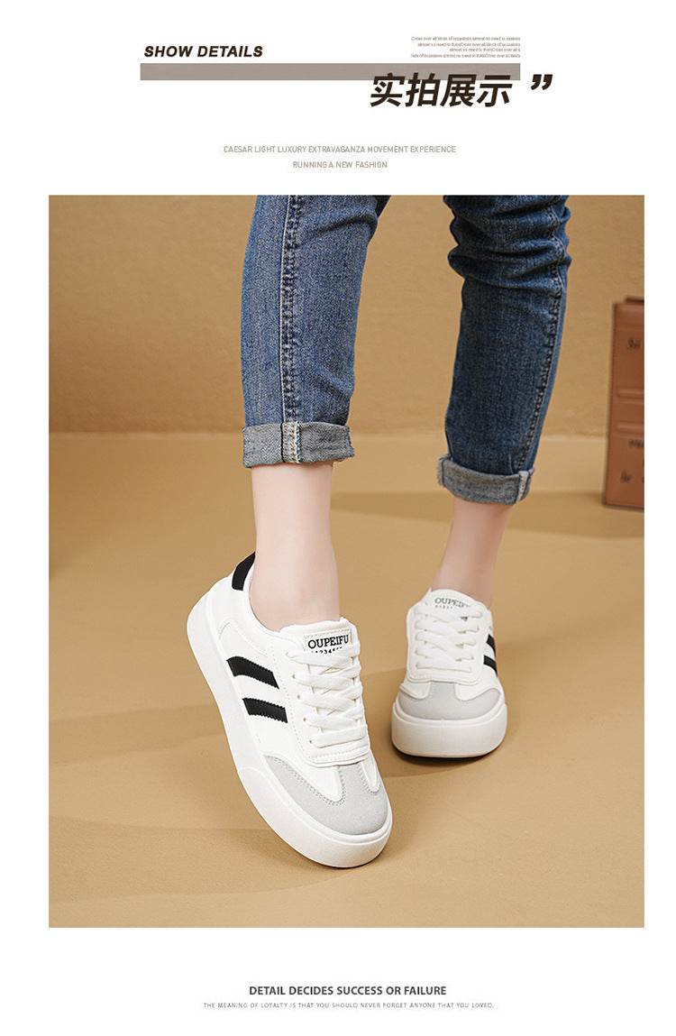 White Shoes Women's Autumn New Women's Shoes 2024 Students Soft Bottom Casual Sports Board Shoes Chic Style Flat Women's Shoes Trendy