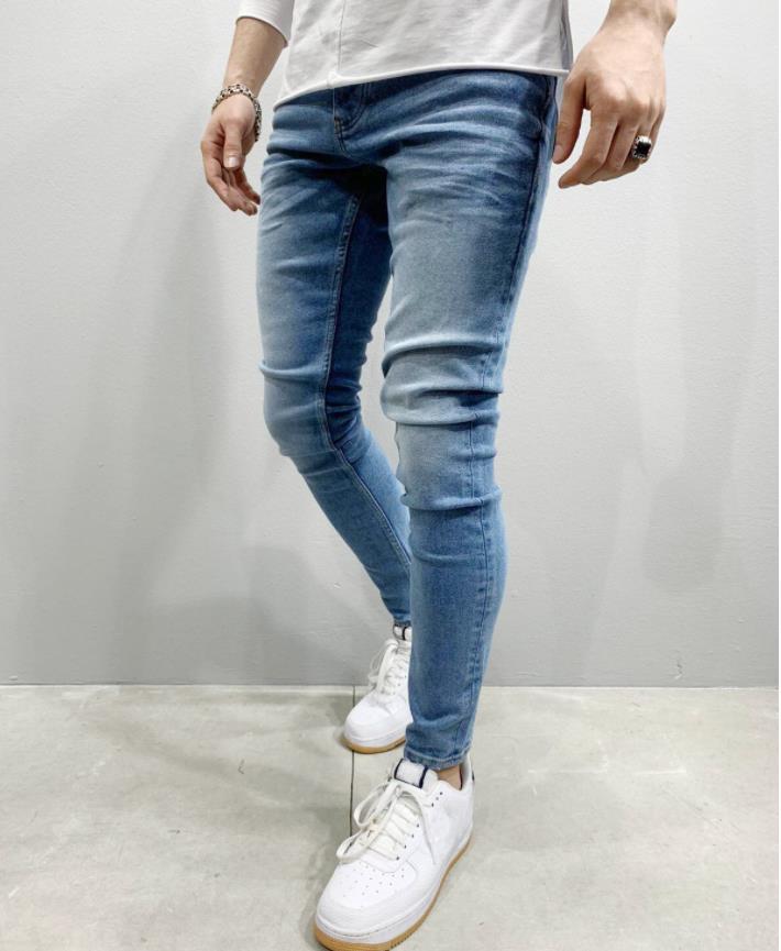 Jeans con Bordado y Cremalleras para Hombre