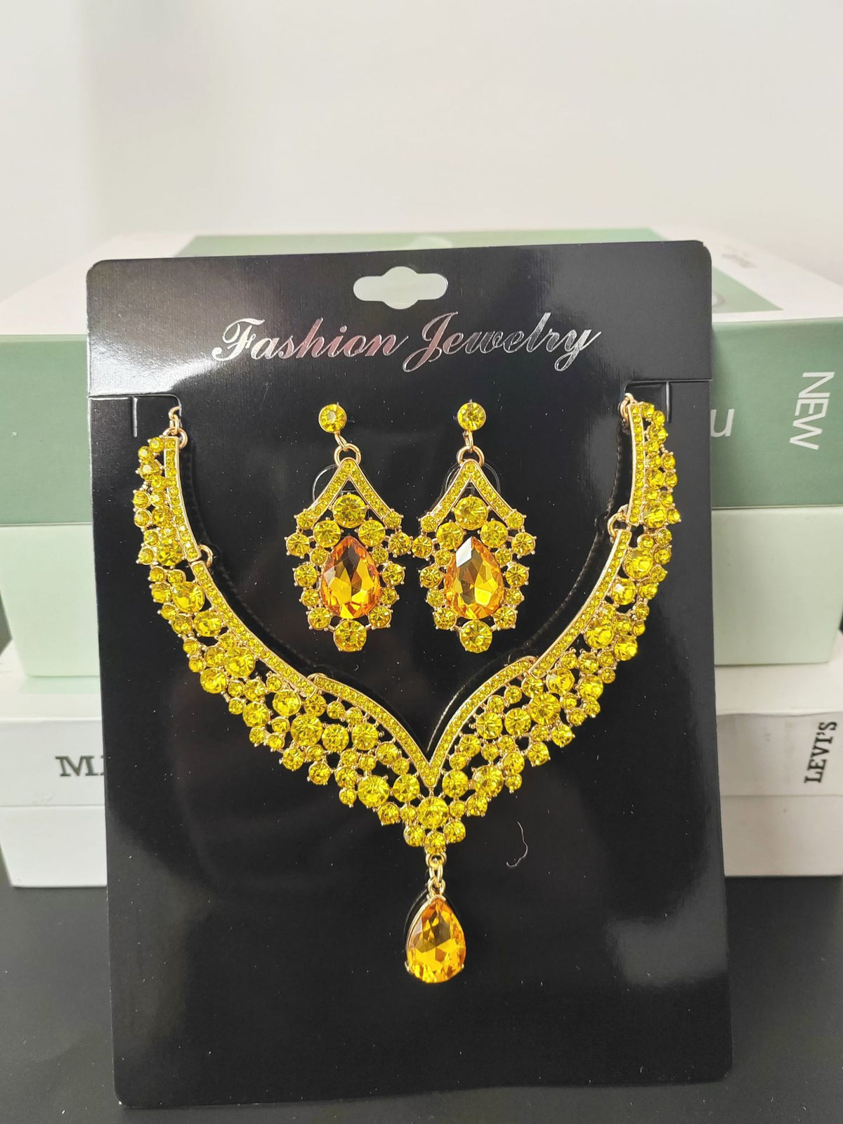 Cross-Border Jewelry Set Red Necklace Earrings Two-Piece Wedding Dress Accessories European and American Elegant Suit for Women