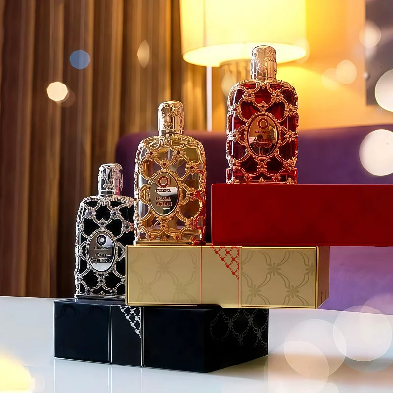 Dubai Royal Amber Perfume 100ml, Unisex Rose Cologne Spray Long Lasting Oriental Fragrance in Glass Bottle for Men & Women