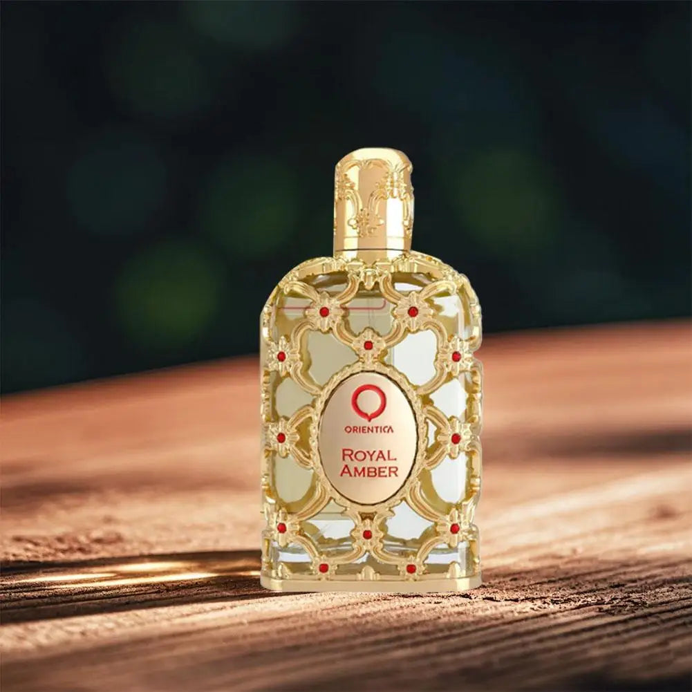 Dubai Royal Amber Perfume 100ml, Unisex Rose Cologne Spray Long Lasting Oriental Fragrance in Glass Bottle for Men & Women