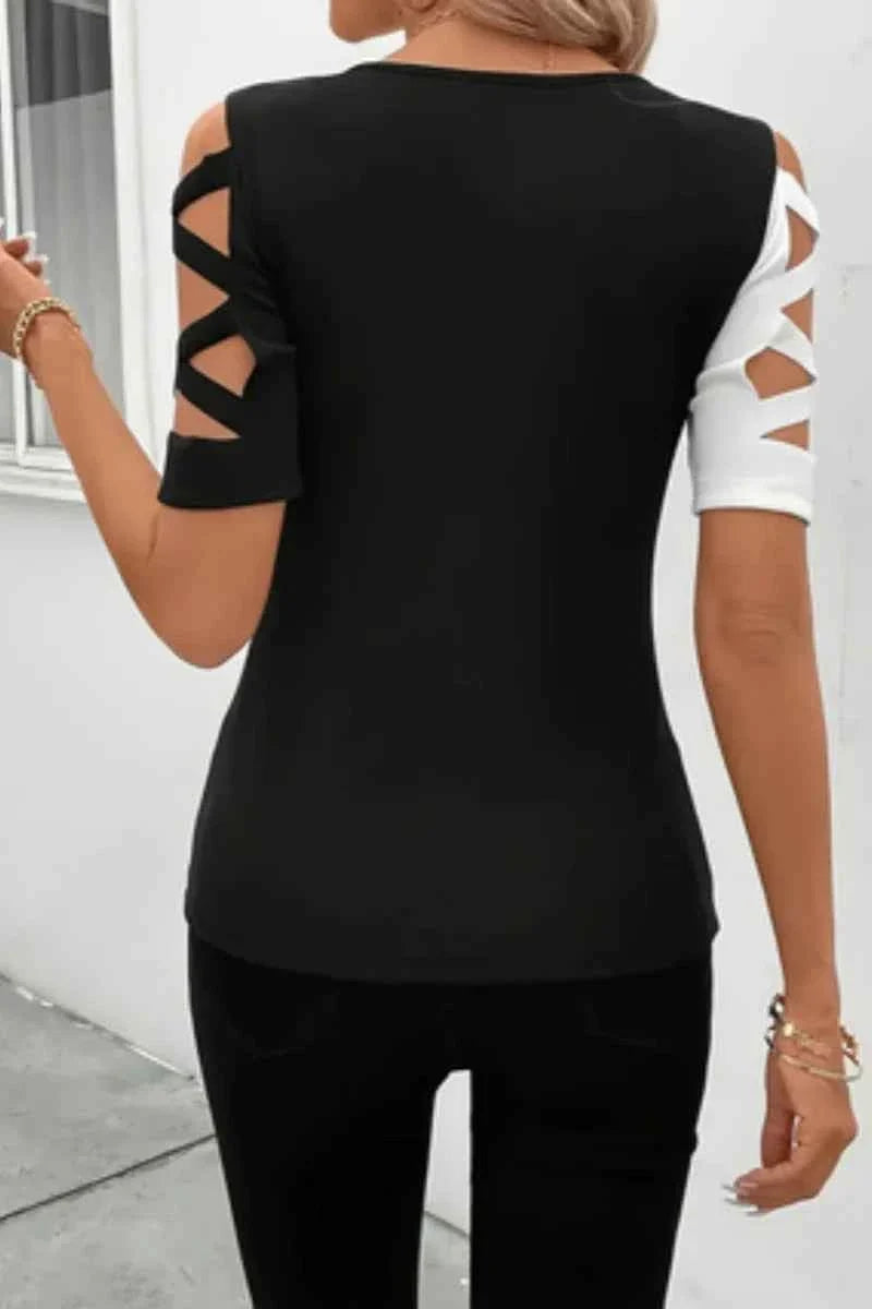 Camiseta con Detalle Calado para Mujer