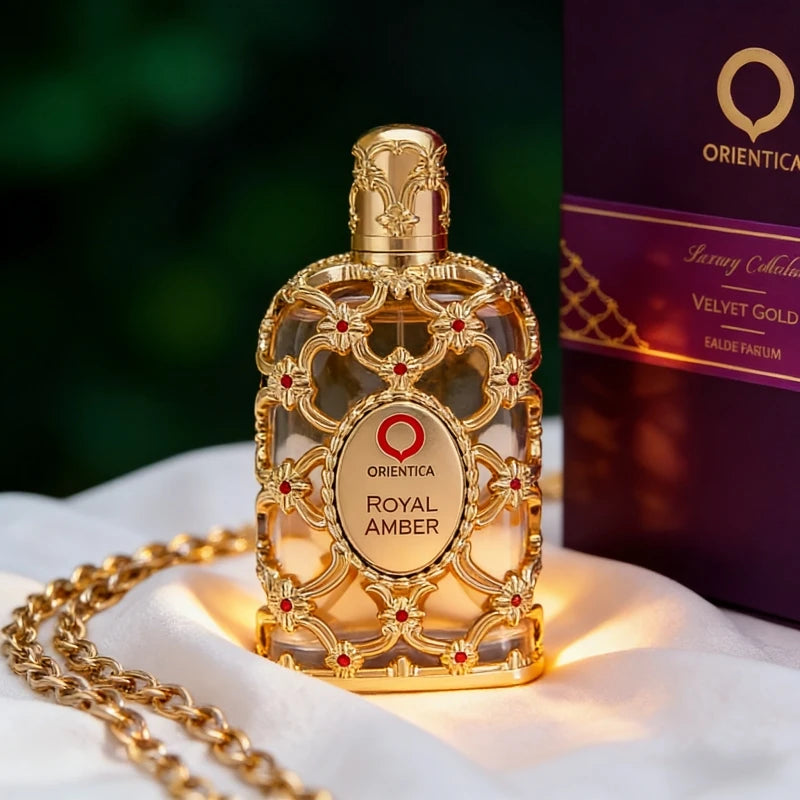 Dubai Royal Amber Perfume 100ml, Unisex Rose Cologne Spray Long Lasting Oriental Fragrance in Glass Bottle for Men & Women
