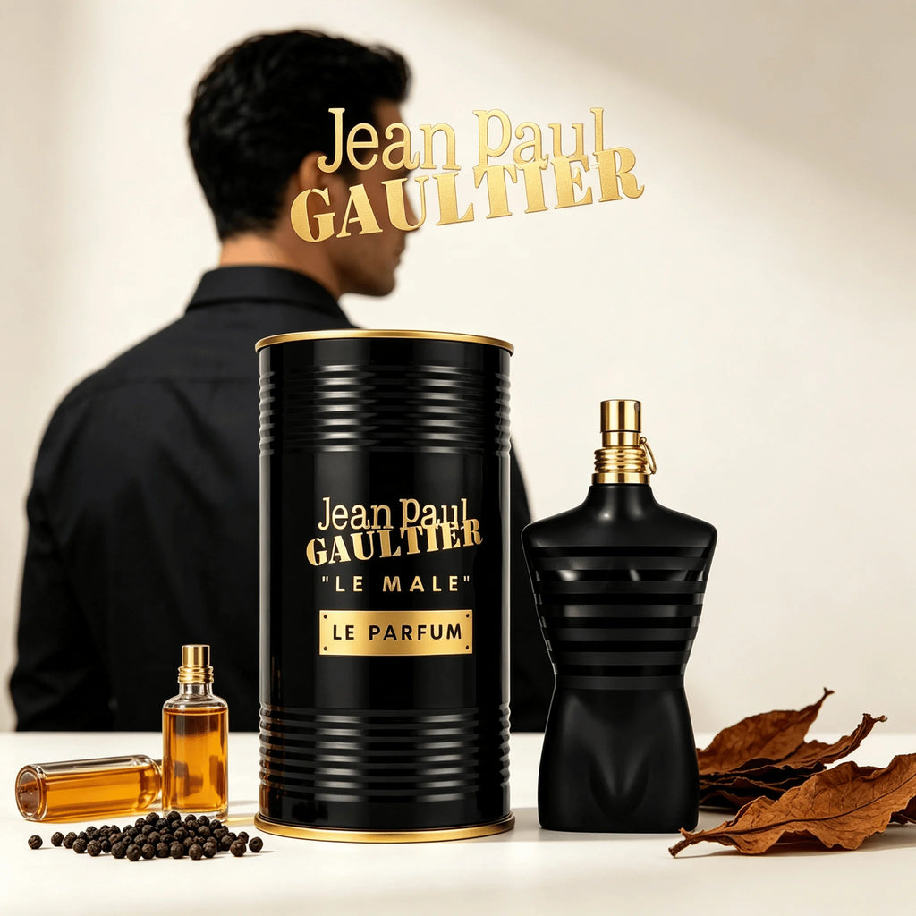 Jean Paul Gaultier Le Male Le Parfum EDP Intense 125ML Perfume For Men Deep Warm Vanilla Cardamom Woody Oriental Aroma Long Lasting Unique Matte Black Torso Shaped Bottle With Gold Cap Complete Brown Cylinder Box Dating Club