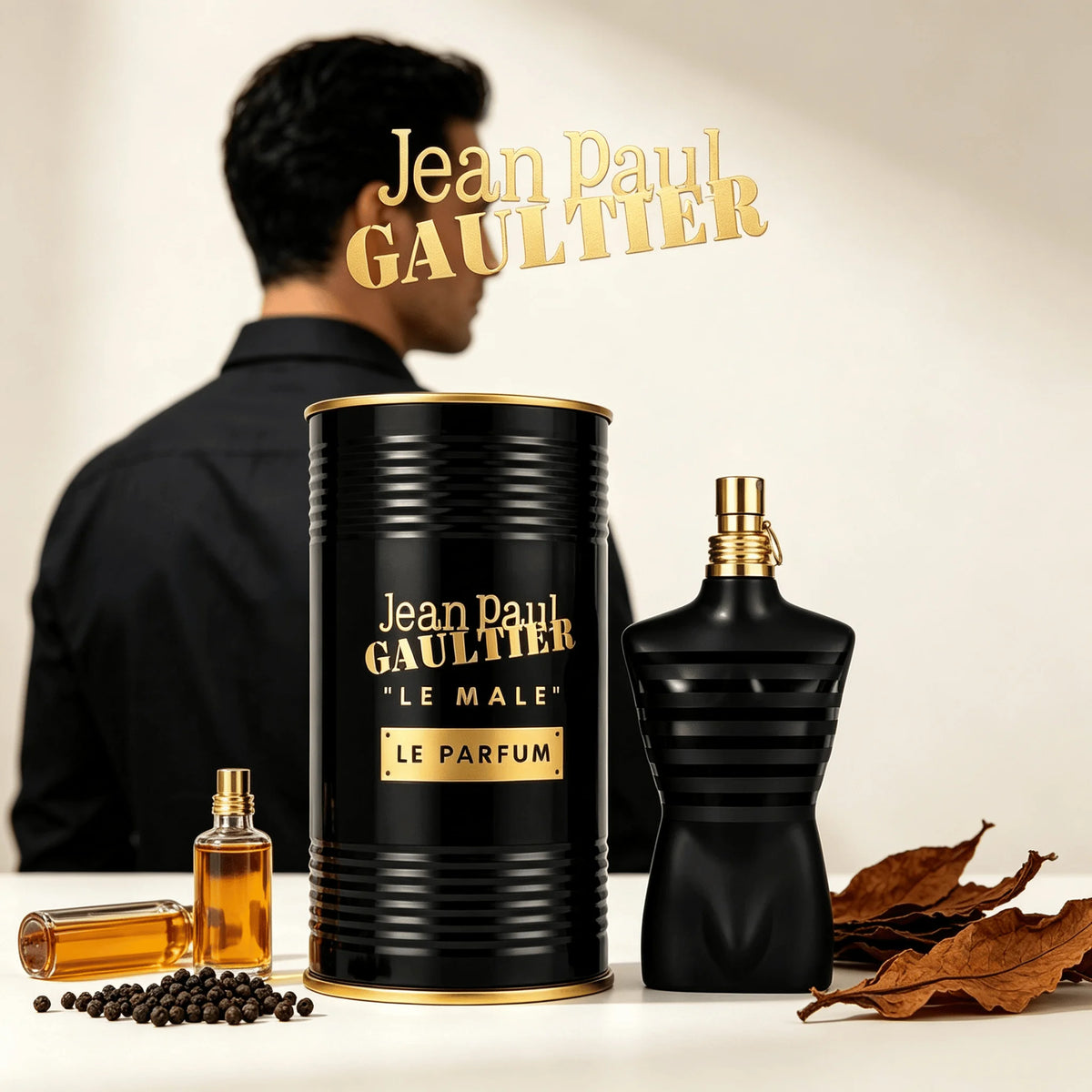 Jean Paul Gaultier Le Male Le Parfum EDP Intense 125ML Perfume For Men Deep Warm Vanilla Cardamom Woody Oriental Aroma Long Lasting Unique Matte Black Torso Shaped Bottle With Gold Cap Complete Brown Cylinder Box Dating Club