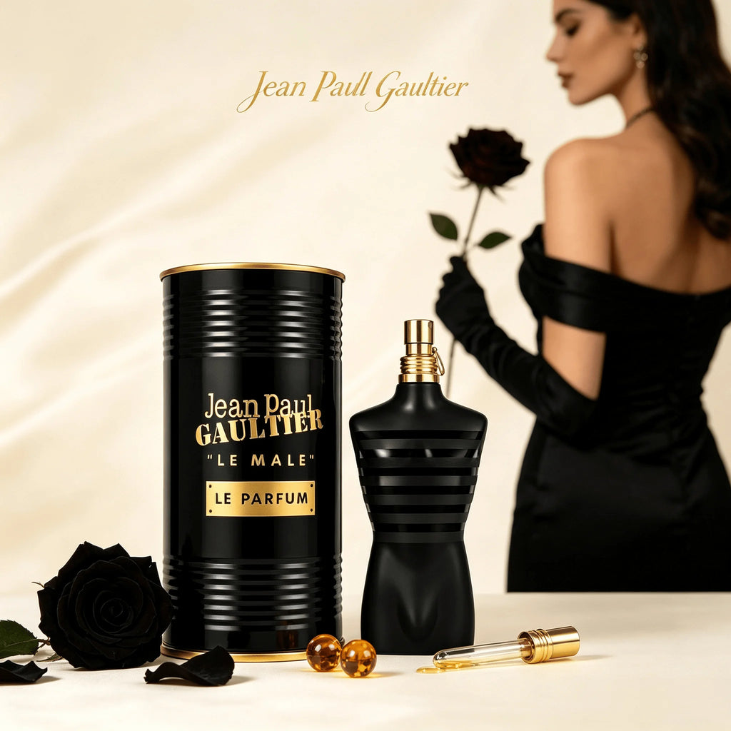 Jean Paul Gaultier Le Male Le Parfum EDP Intense 125ML Perfume For Men Deep Warm Vanilla Cardamom Woody Oriental Aroma Long Lasting Unique Matte Black Torso Shaped Bottle With Gold Cap Complete Brown Cylinder Box Dating Club