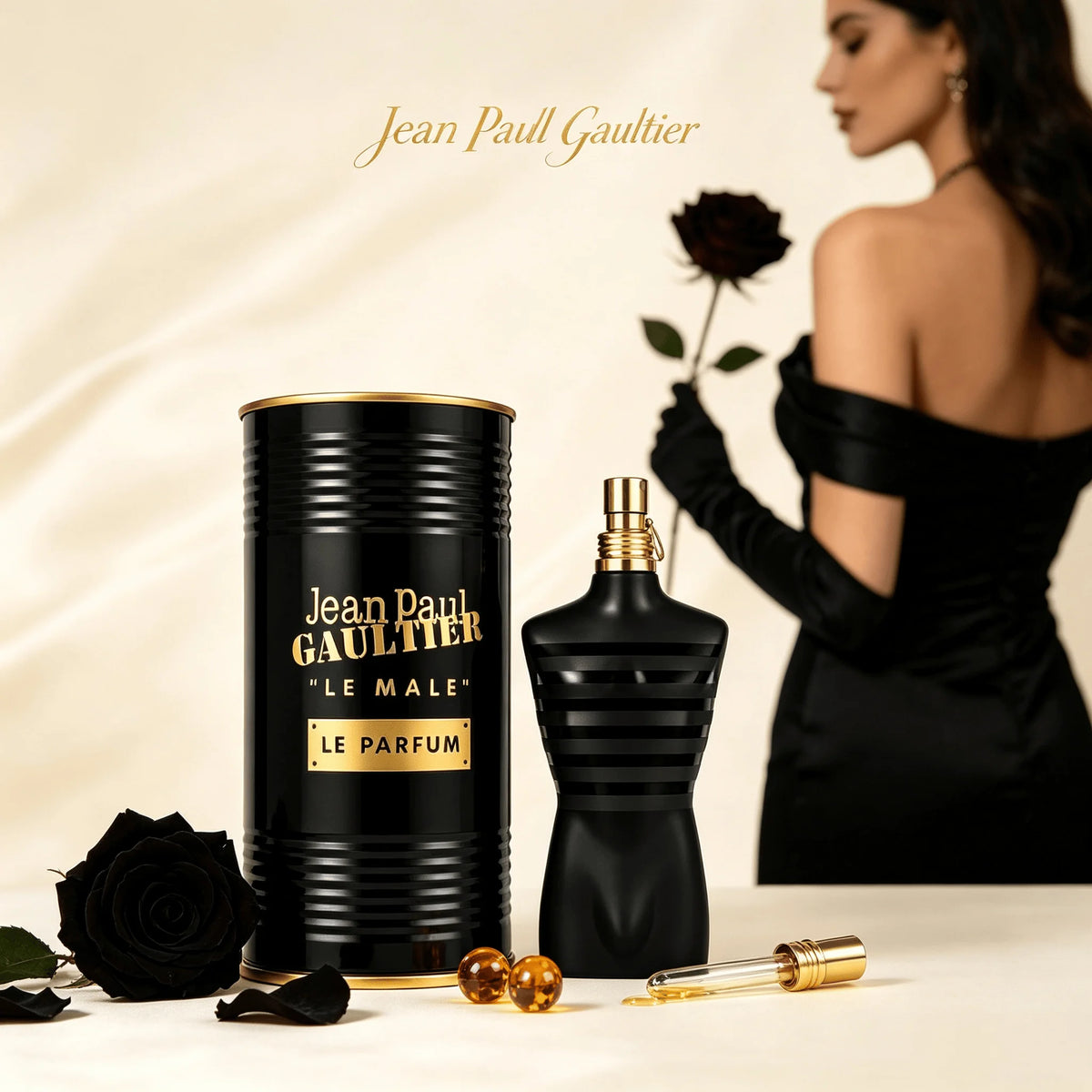 Jean Paul Gaultier Le Male Le Parfum EDP Intense 125ML Perfume For Men Deep Warm Vanilla Cardamom Woody Oriental Aroma Long Lasting Unique Matte Black Torso Shaped Bottle With Gold Cap Complete Brown Cylinder Box Dating Club